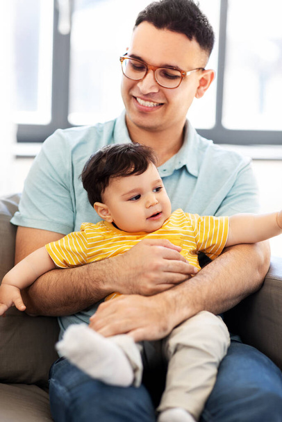 happy father with little baby son at home - Photo, Image