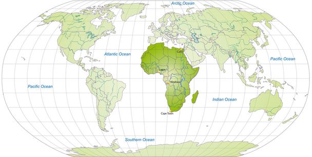 Mapa da África
 - Vetor, Imagem