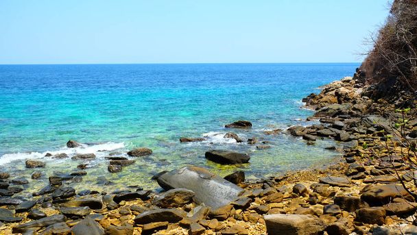 Stone Reef ranta värikäs merivesi tausta koristeluun luonnon teema käsite. - Valokuva, kuva