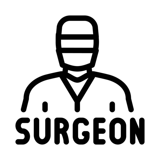 Chirurg Arzt Symbol Vektor. Chirurg Arzt unterschreiben. Isolierte Kontursymboldarstellung - Vektor, Bild