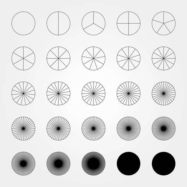 Set di forme di divisione Circle. illustrazione vettoriale. - Vettoriali, immagini