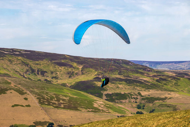 Mam-Tor - Colorful parachute in the Peack District - Photo, Image