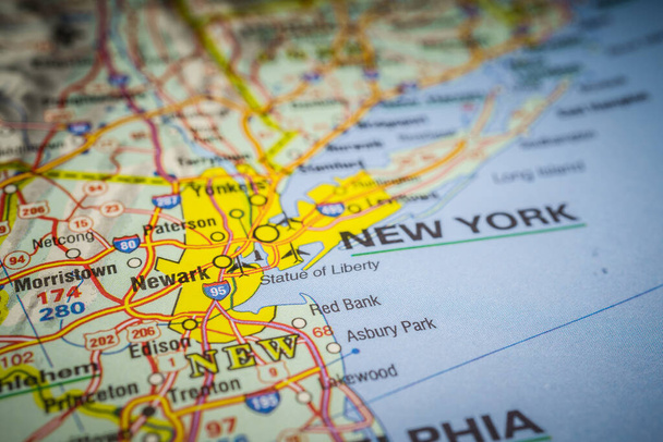 Nova Iorque no mapa
 - Foto, Imagem