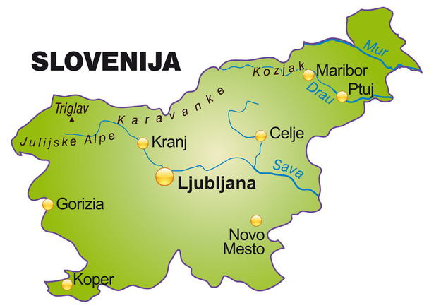 Kaart van Slovenië - Vector, afbeelding