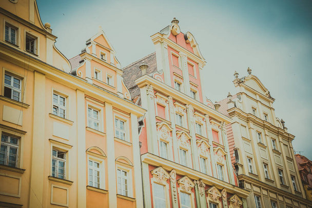 Krásné náměstí ve Vratislavi, krásné staré domy - Fotografie, Obrázek