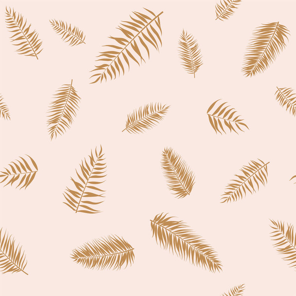 Tropical vector seamless pattern. Exotic plant drawing. Scandinavian style backdrop. Stylized palm leaves. Botanical wrapping paper, textile, background design - Vektor, Bild