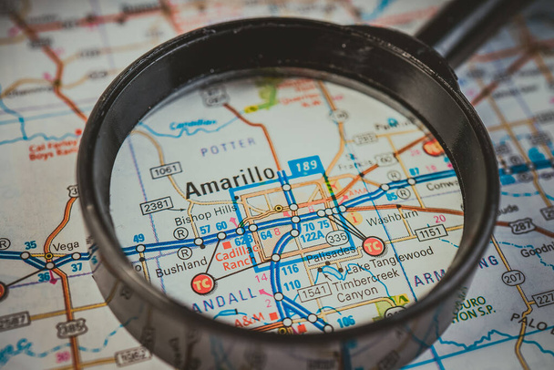 Amarilo térkép Amerikai háttér. Utazás - Fotó, kép