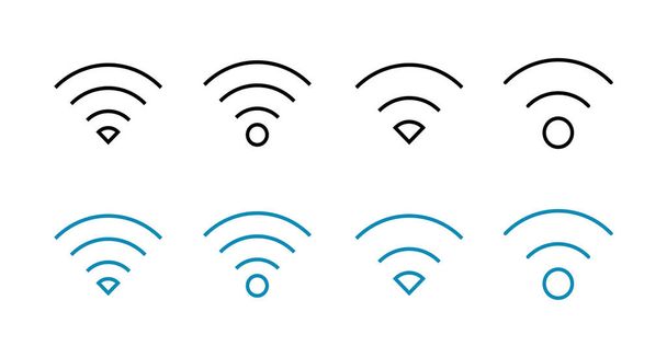Set of WIFI Icons. signal vector icon. Wireless and wifi icon or sign for remote internet access - Vector, Image