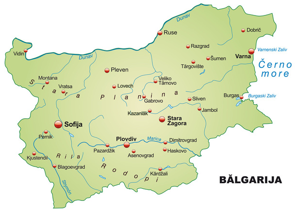Kaart van Bulgarije - Vector, afbeelding