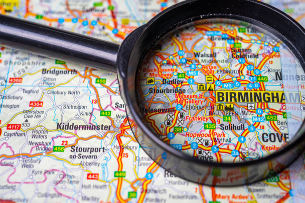Birmingham no mapa da Europa
 - Foto, Imagem