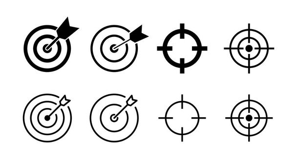Eine Reihe von Zielsymbolen. Zielvektorsymbol. Tor. Marketingziel. Ziel - Vektor, Bild