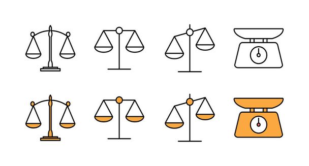 Set of Scales icons. Law scale icon. Scales vector icon. Justice - Vector, Image