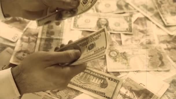 καταμέτρηση hundered δολάρια - Πλάνα, βίντεο