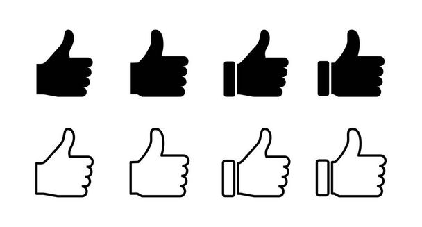 set of Like icons. Thumbs up icon. social media icon - Vector, Image