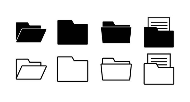 Satz Ordner-Symbole. Ordner und Dokumente Icon. Symbolarchiv - Vektor, Bild