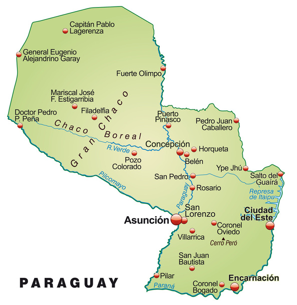 El mapa de Paraguay
 - Vector, imagen