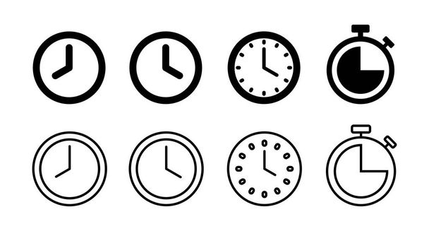 時計のアイコンのセット。時間アイコンベクトル。時計ベクトルアイコン - ベクター画像