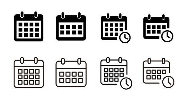 set of calendar icons. Calender symbol. Calendar vector icon. Deadline. Date. Time - Vector, Image