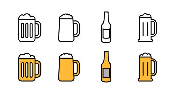 conjunto de ícones de cerveja. vector Ícone de cerveja
 - Vetor, Imagem