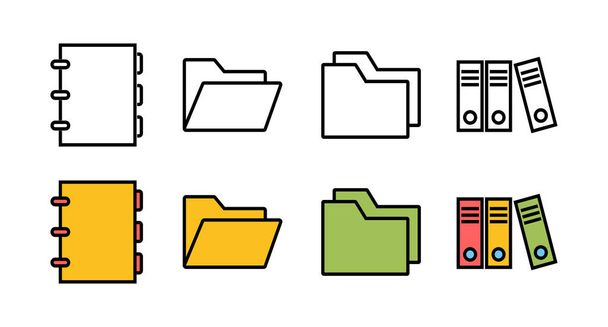 set of Archive folders icons. binders vector icon - Vector, Image