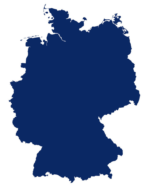 Map of Germany in blue colour - Vector, Image