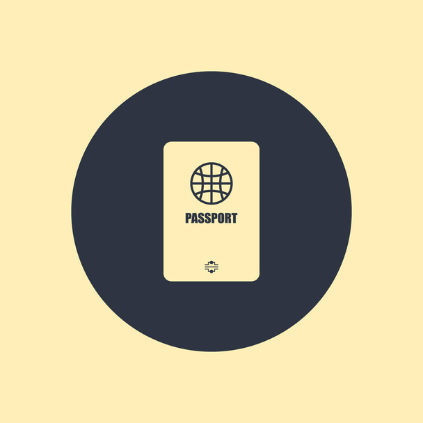 icono de pasaporte símbolo de ilustración vectorial sobre fondo redondo EPS10
 - Vector, Imagen