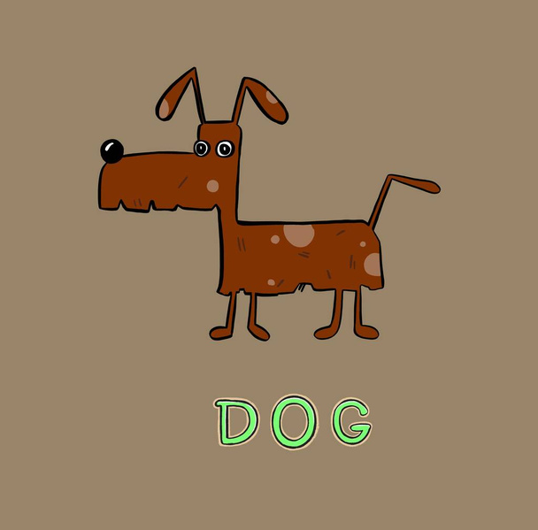 Boldog kutya karakter integető illusztráció - Fotó, kép