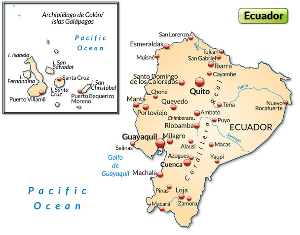 Ekvador Haritası - Vektör, Görsel