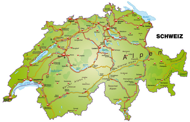 Map of Switzerland - Vector, Image