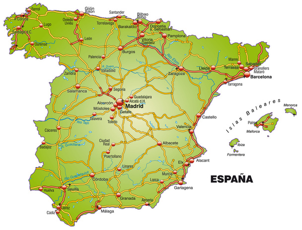 İspanya Haritası - Vektör, Görsel