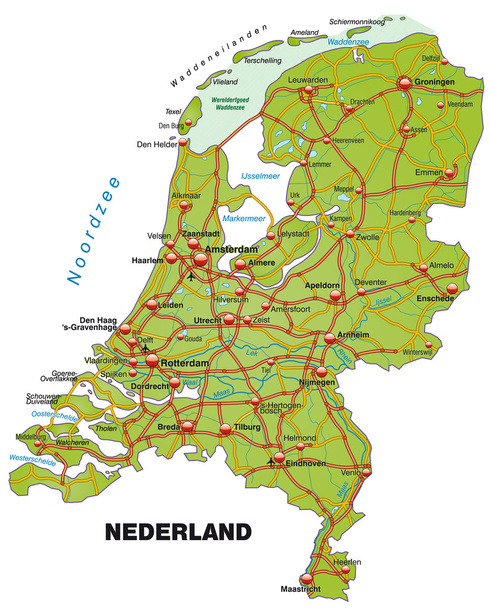 Map of Netherlands - Vector, Image