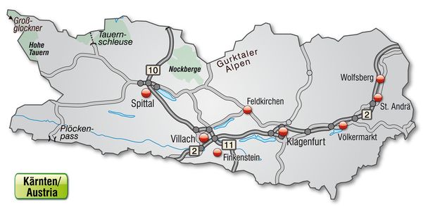 Map of kaernten - Vector, Image