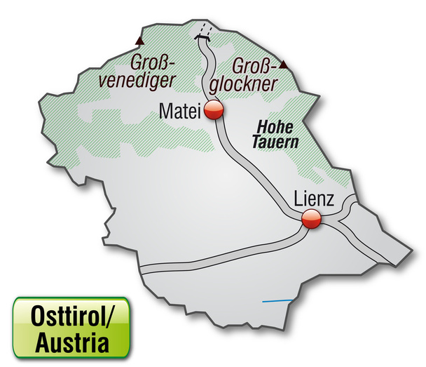 Map of East Tyrol - Vector, Image