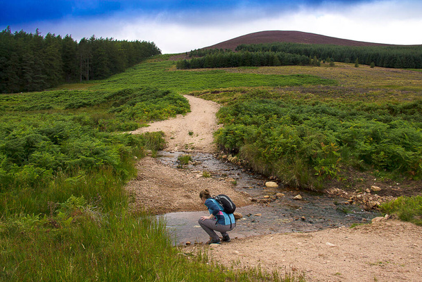 Sentier de randonnée dans le parc national de Cairngorms. Glen Dye, Aberdeenshire, Écosse, Royaume-Uni.  - Photo, image