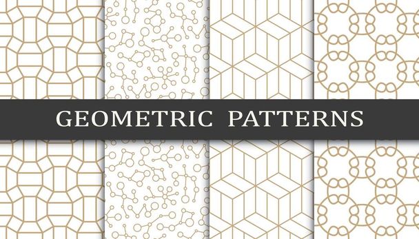 Geometrische naadloze patronen. Abstracte geometrische ontwerp print patroon. Naadloze geometrische gouden lijnen patroon. - Vector, afbeelding