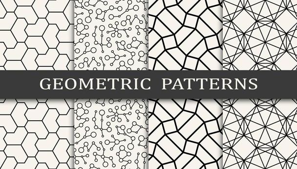 Conjunto de patrones geométricos sin costura. Diseño gráfico geométrico abstracto patrón simple. Patrón de líneas geométricas sin costura. - Vector, Imagen