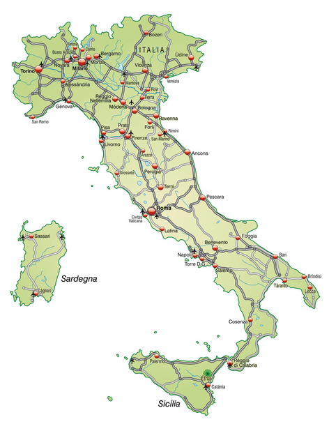 Italian kartta - Vektori, kuva