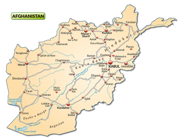 Afganisztán Térkép - Vektor, kép