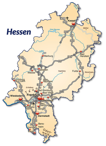Map of Hesse - Vector, Image