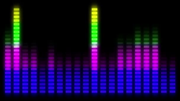 Перемещение полос цветного звукового эквалайзера - Кадры, видео