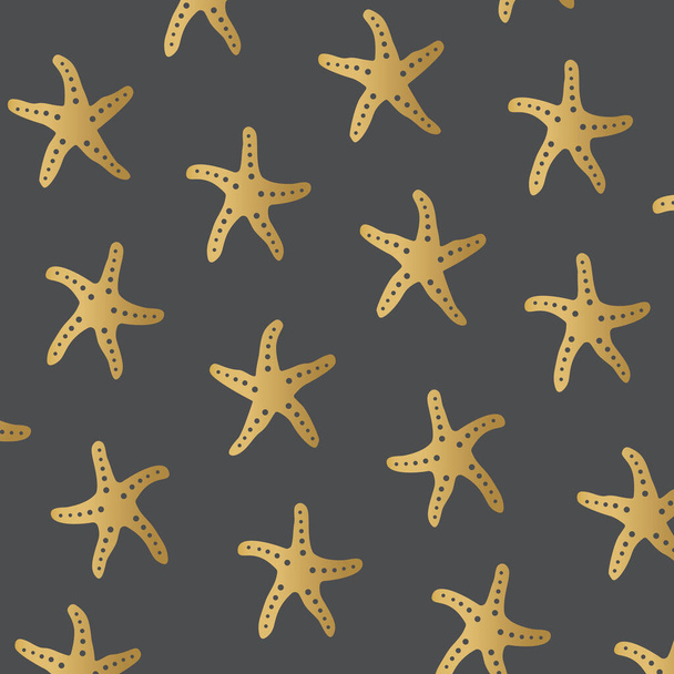 golden starfish background- vector illustration - ベクター画像