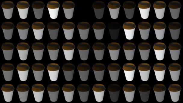  Abstract grid of take away coffee cups - Footage, Video