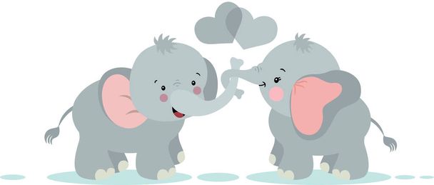 Quelques éléphants sur l'amour - Vecteur, image