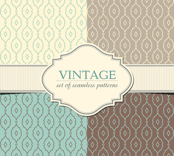 Vintage seamless patterns - Vector, Image