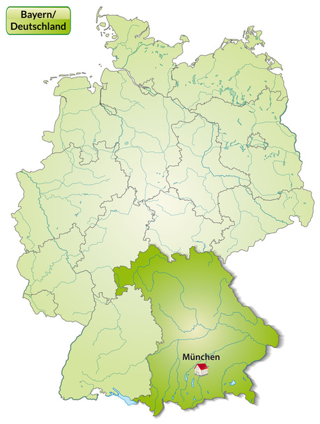 バイエルン州の地図 - ベクター画像