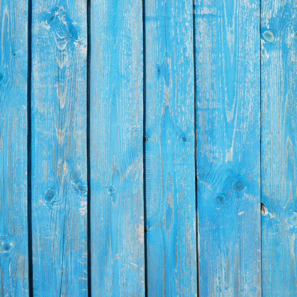 Texture of shabby old blue wooden boards with cracks as a background - Φωτογραφία, εικόνα