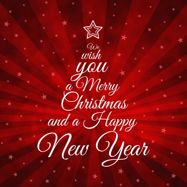 Cartão de felicitações de Natal com texto decorativo em fundo vermelho - Foto, Imagem