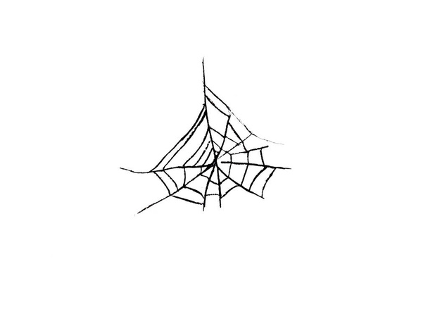 Aquarell-Illustration.Happy Halloween, schwarzes Spinnennetz auf weißem Hintergrund. ein Emblem für Halloween. isoliert. - Foto, Bild