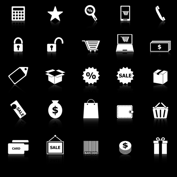 Shopping-Symbole mit schwarzem Hintergrund - Vektor, Bild