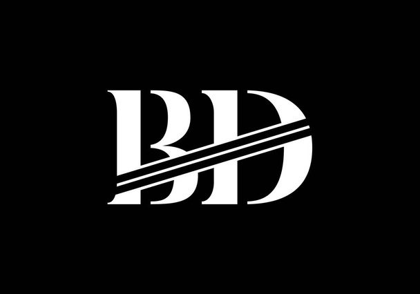 İlk Monogram Harf B D Logo Tasarım Vektör Şablonu. B D Harf Logo Tasarımı - Vektör, Görsel